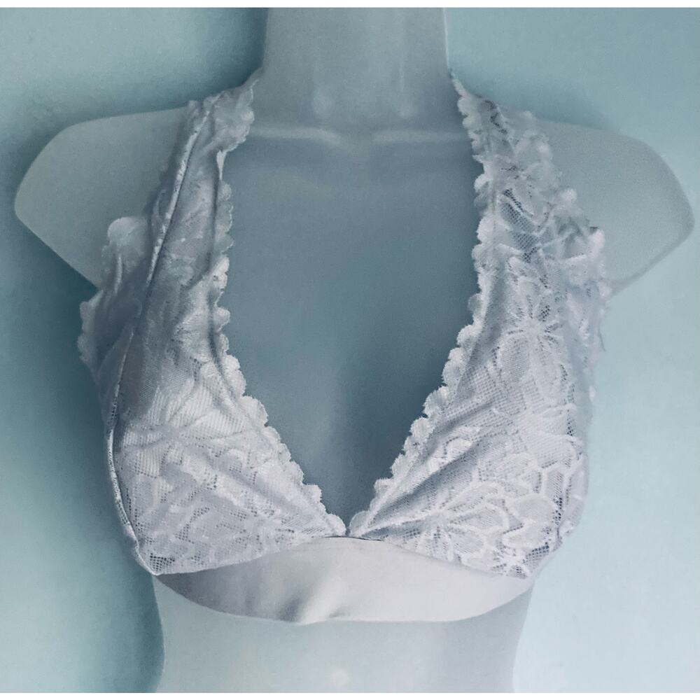 Victoria's Secret PINK Lace Bralette Blue M-DD NWOT